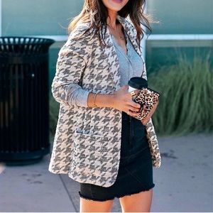 Max Studio Houndstooth Blazer